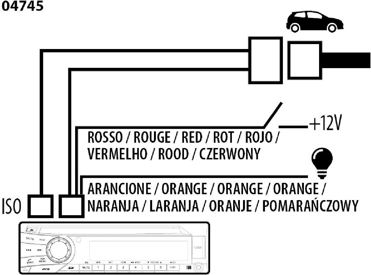 Kit de montage alimentation+haut parleur connecteur ISO
