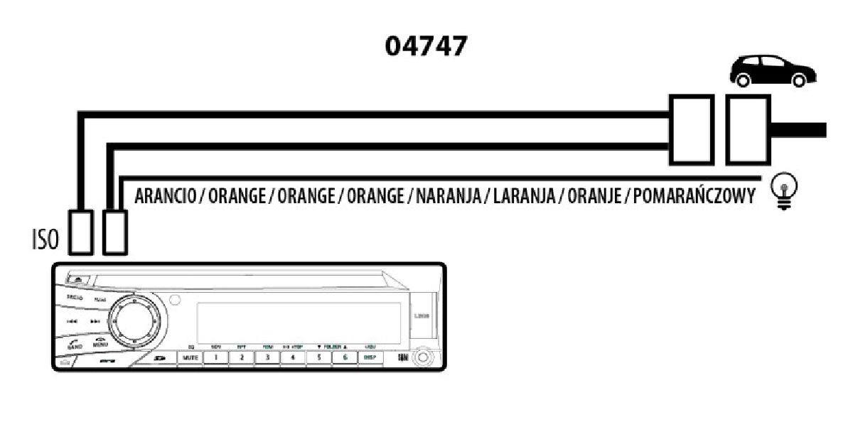 Kit de montage alimentation+haut parleur connecteur ISO
