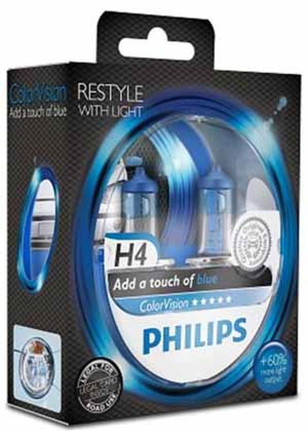 Philips H4 Ampoule ColorVision blue 60/55W / P43