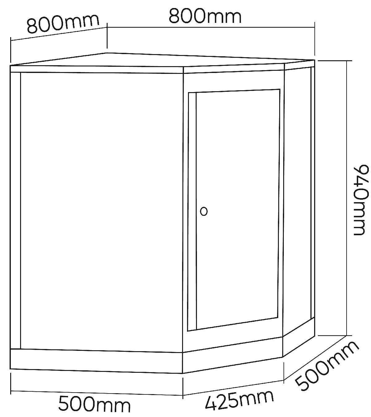 Eckschrank mit MDF Platte 