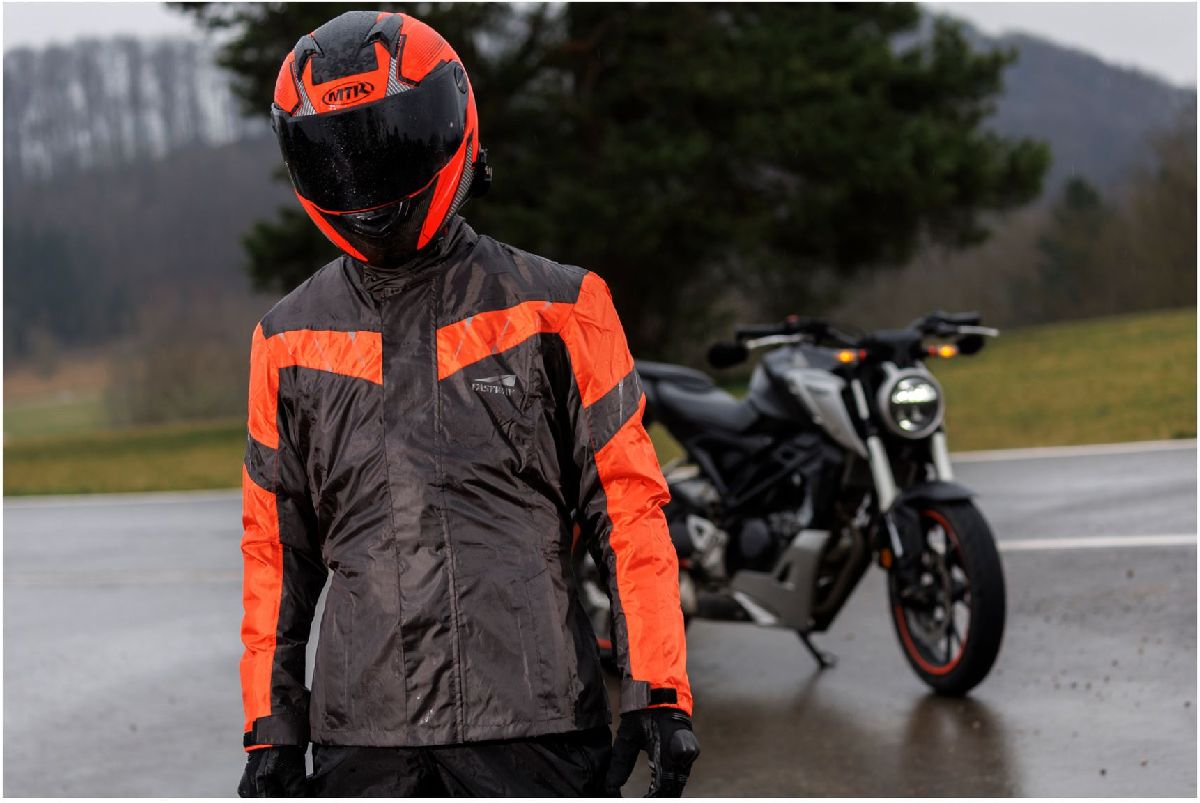 Regenjacke Grau/Orange Gr�sse XS