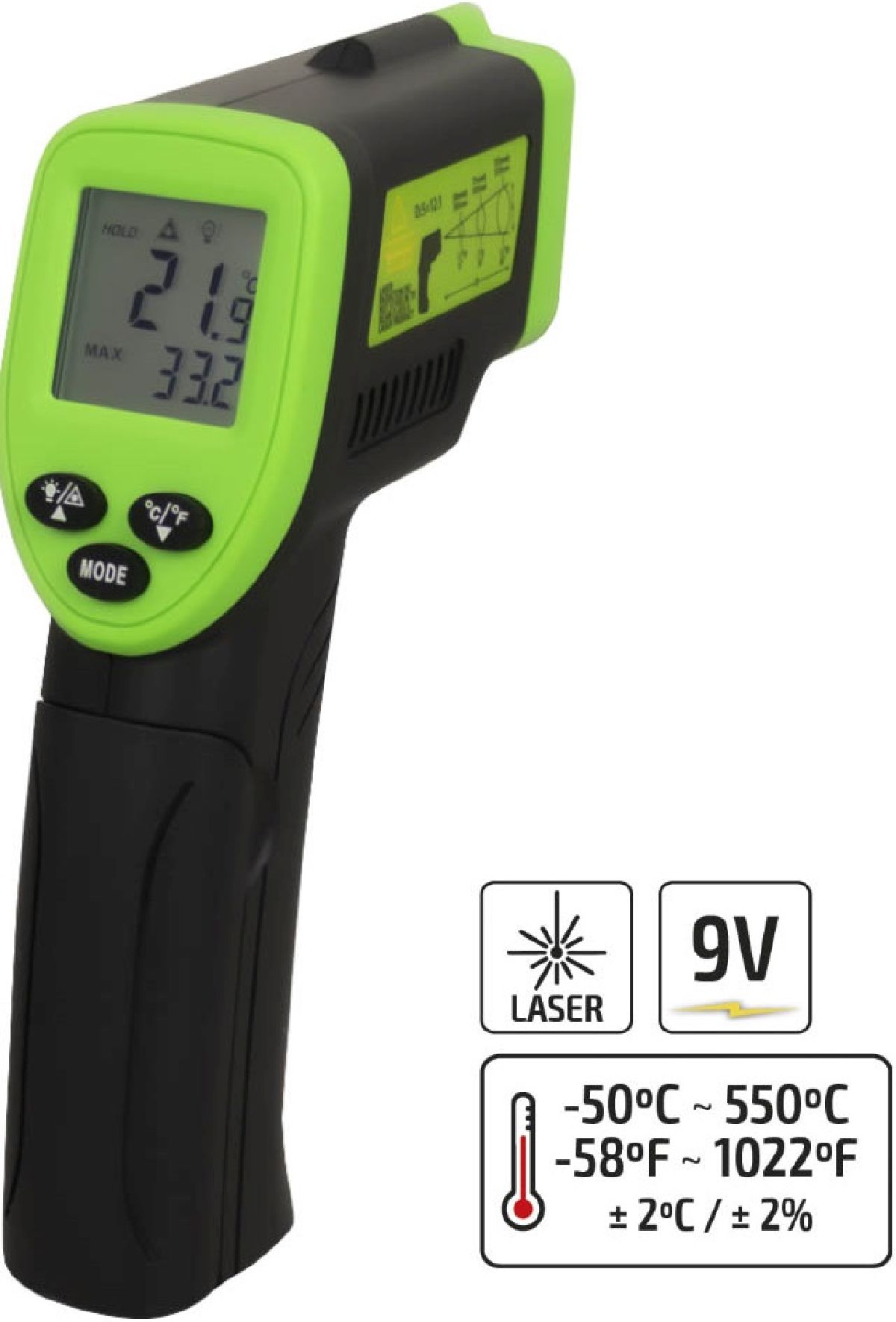 Thermomtre laser -50C  550C