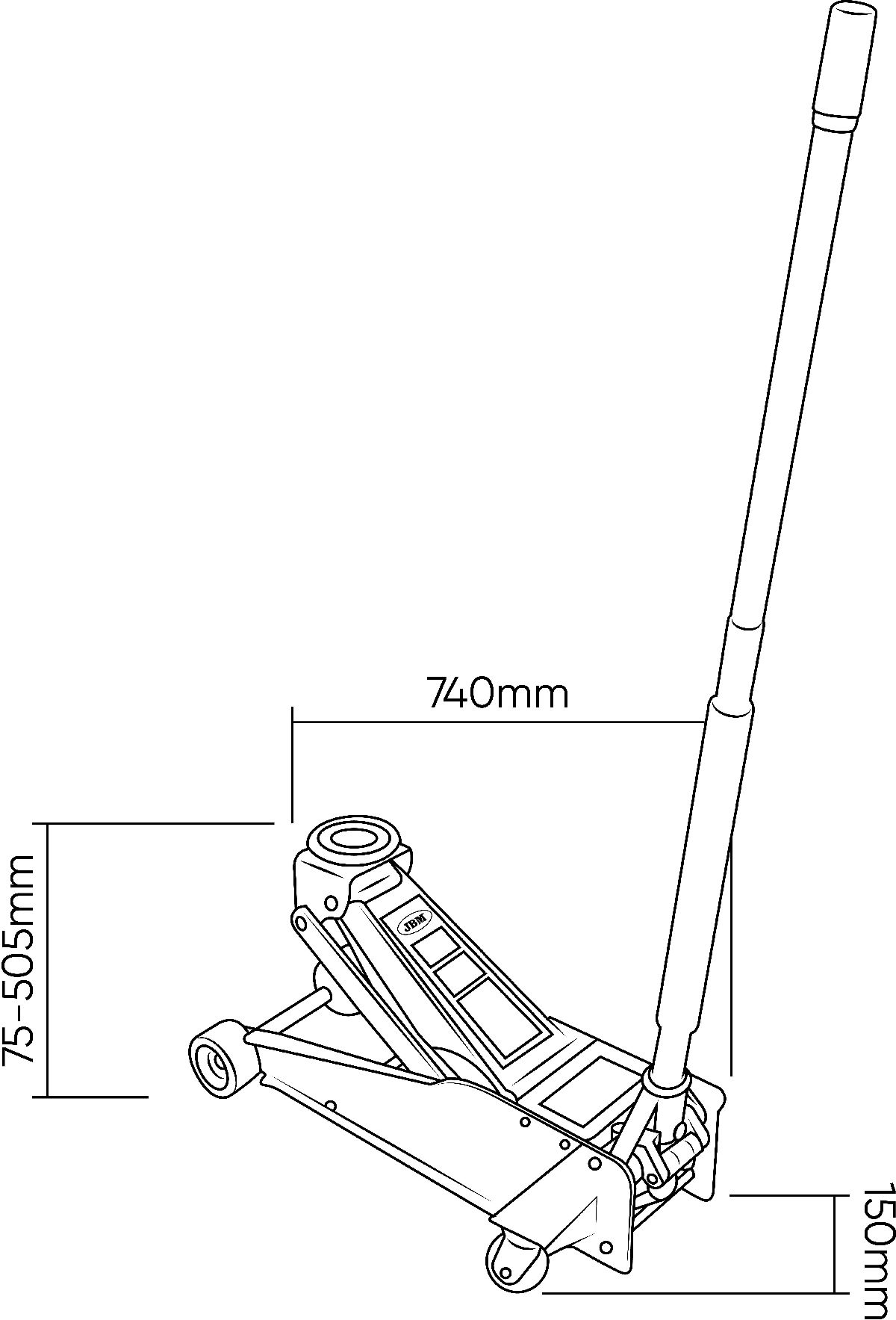 Cric bas avec double piston 2t