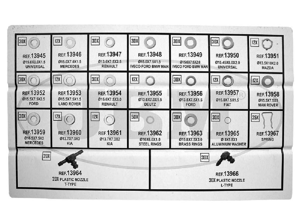 Jeu d'anneaux en cuivre pour injecteurs 551 pc.