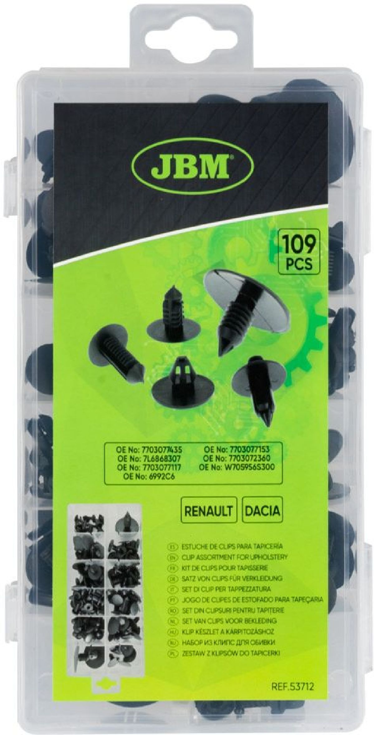 Kit de clips Renault, Dacia 109 pices