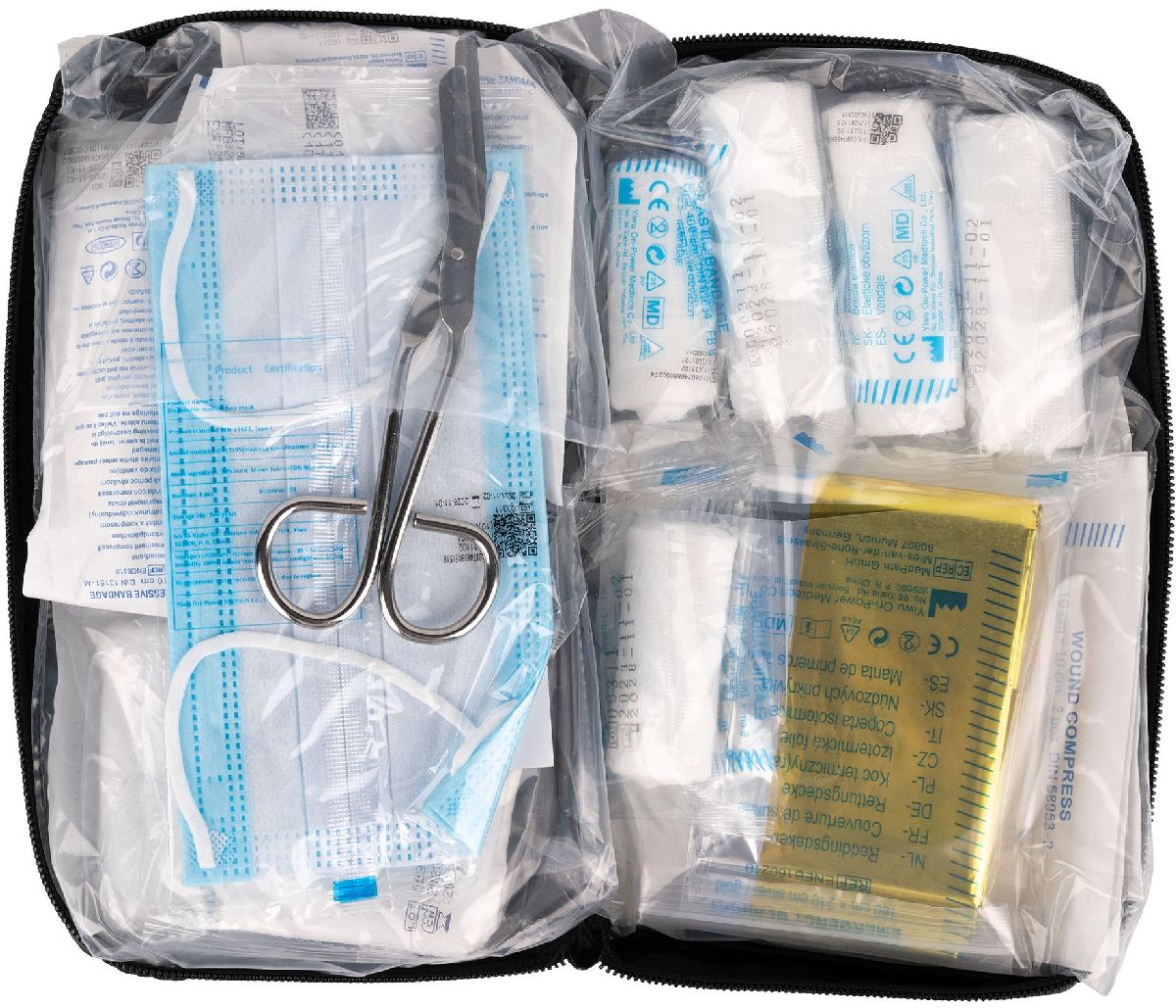 Trousse de secours noire DIN13164