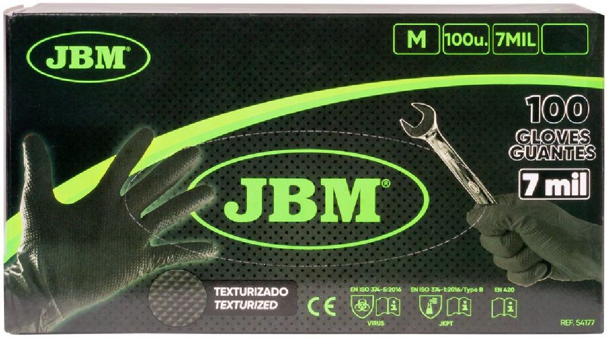 Gants nitrile à usage unique Diamant 7 Mil., noir/taille M / EMB100