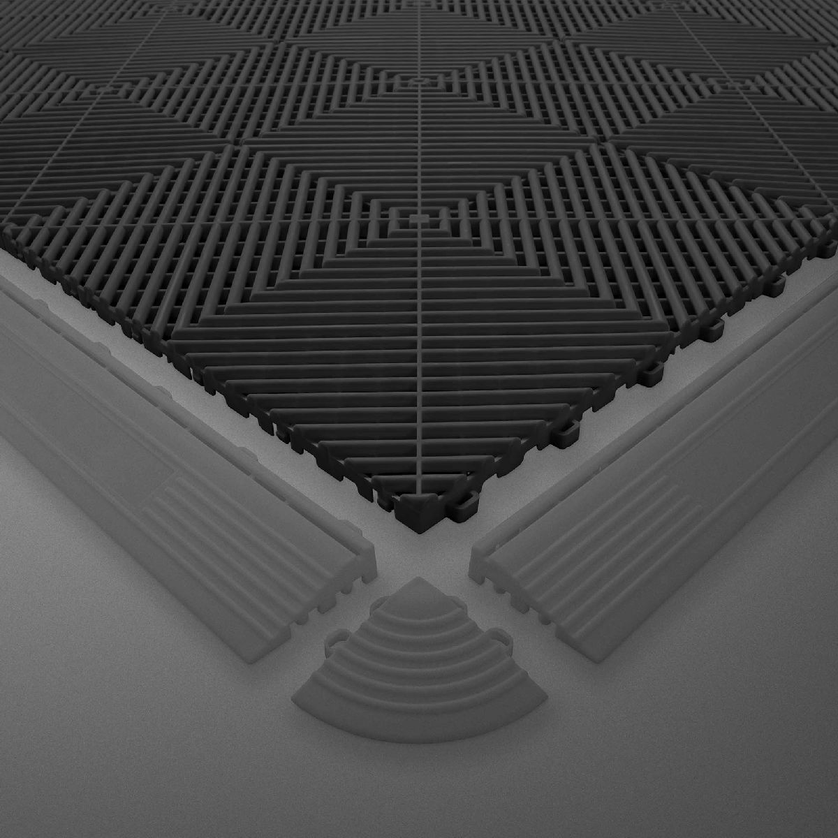 Bodenfliesse perforiert 40x40x1.8cm schwarz