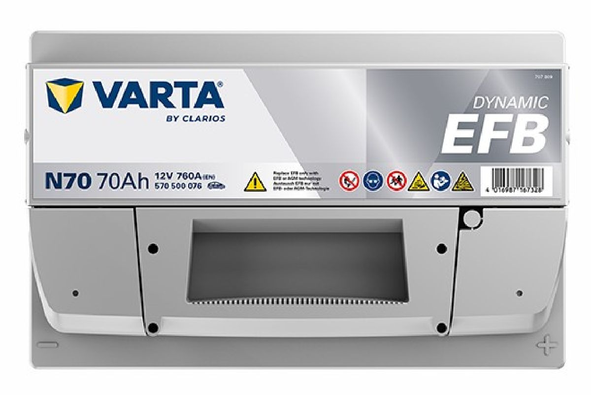 EFB-Batterie 12V/70Ah/760A LxBxH 278x175x190mm/S:0
