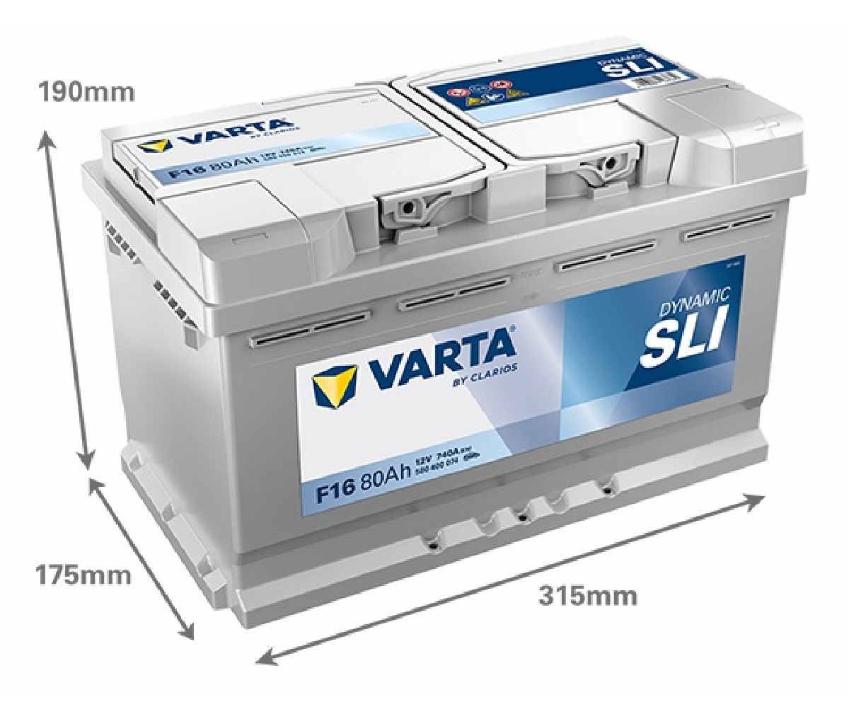 Starterbatterie 12V/80Ah/740A LxBxH 315x175x190mm/S:0