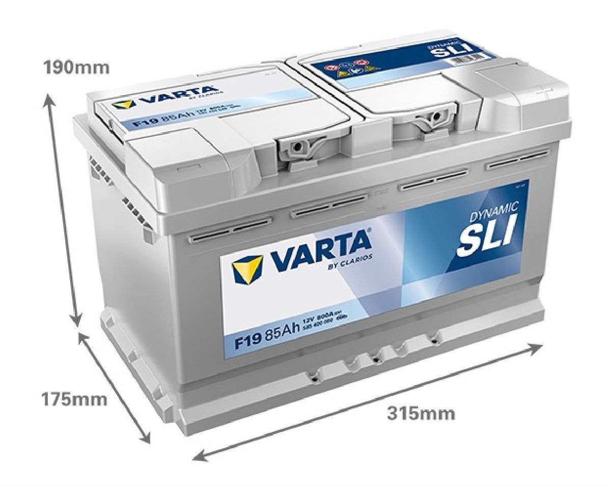 Starterbatterie 12V/85Ah/800A LxBxH 315x175x190mm/S:0