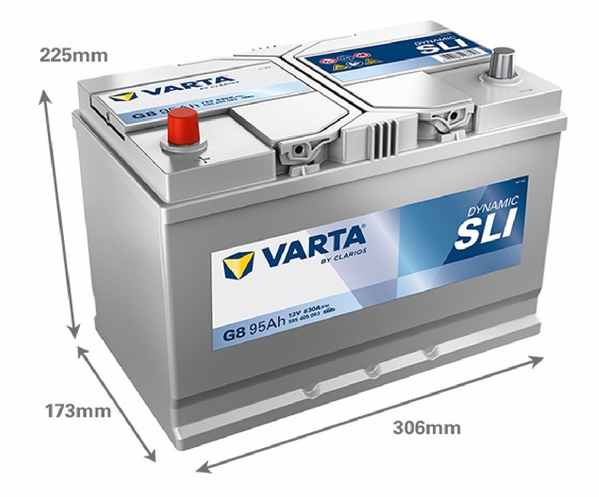 Batterie 12V/95Ah/830A LxLxH 306x173x225mm/C:1