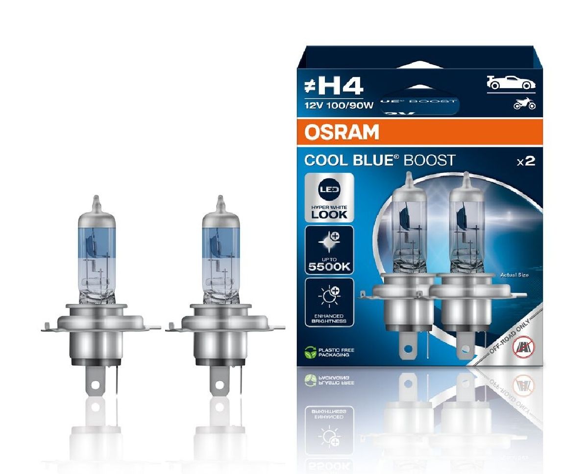 COOL BLUE BOOST Duo Box H4 12V 100/90W P43t