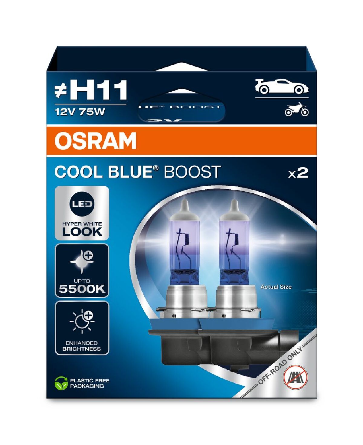 OSRAM COOL BLUE BOOST Duo Box H11