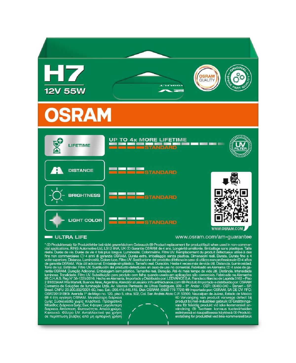 Gl�hlampe H7 ULTRA LIFE 12V 55W PX26d