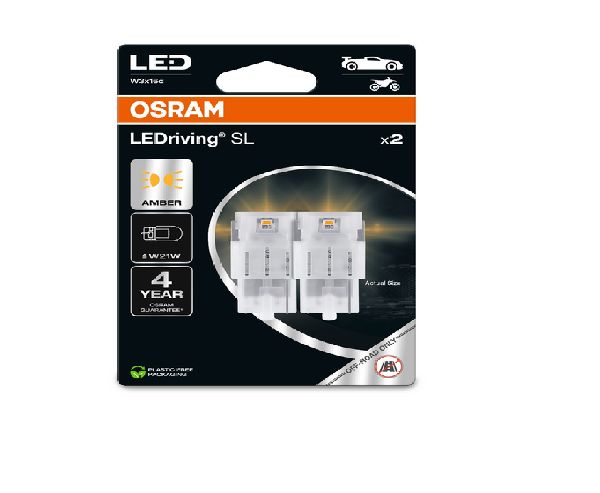Osram LEDriving Amber 12V W21W double blister