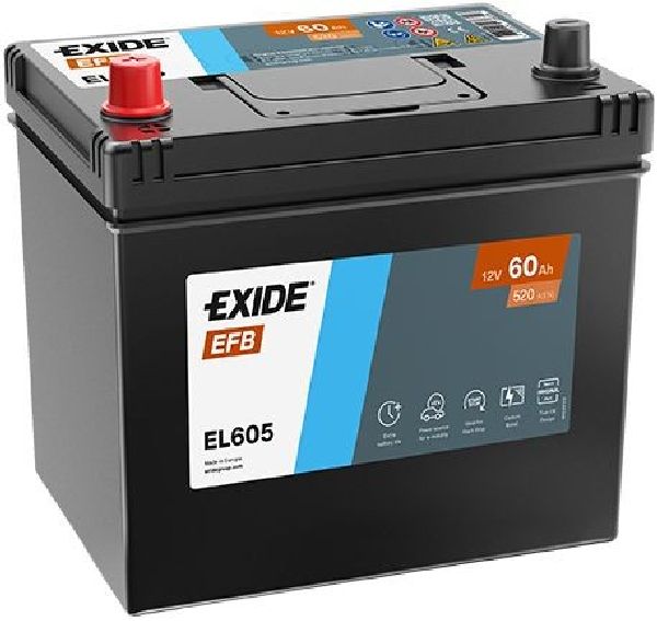 Exide Start-Stop EFB 12V/60Ah/520A LxLxH 230x173x222mm/B0/C:1