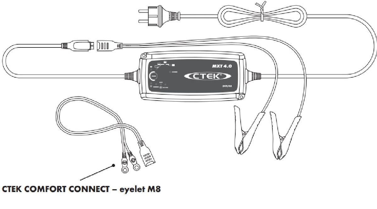 Batterieanschlusskabel (Ringkabelschuh) M8 (Stecker orange)