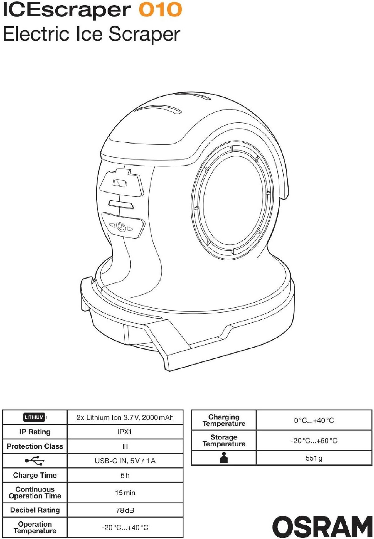 ICEscraper 010 Grattoir lectrique