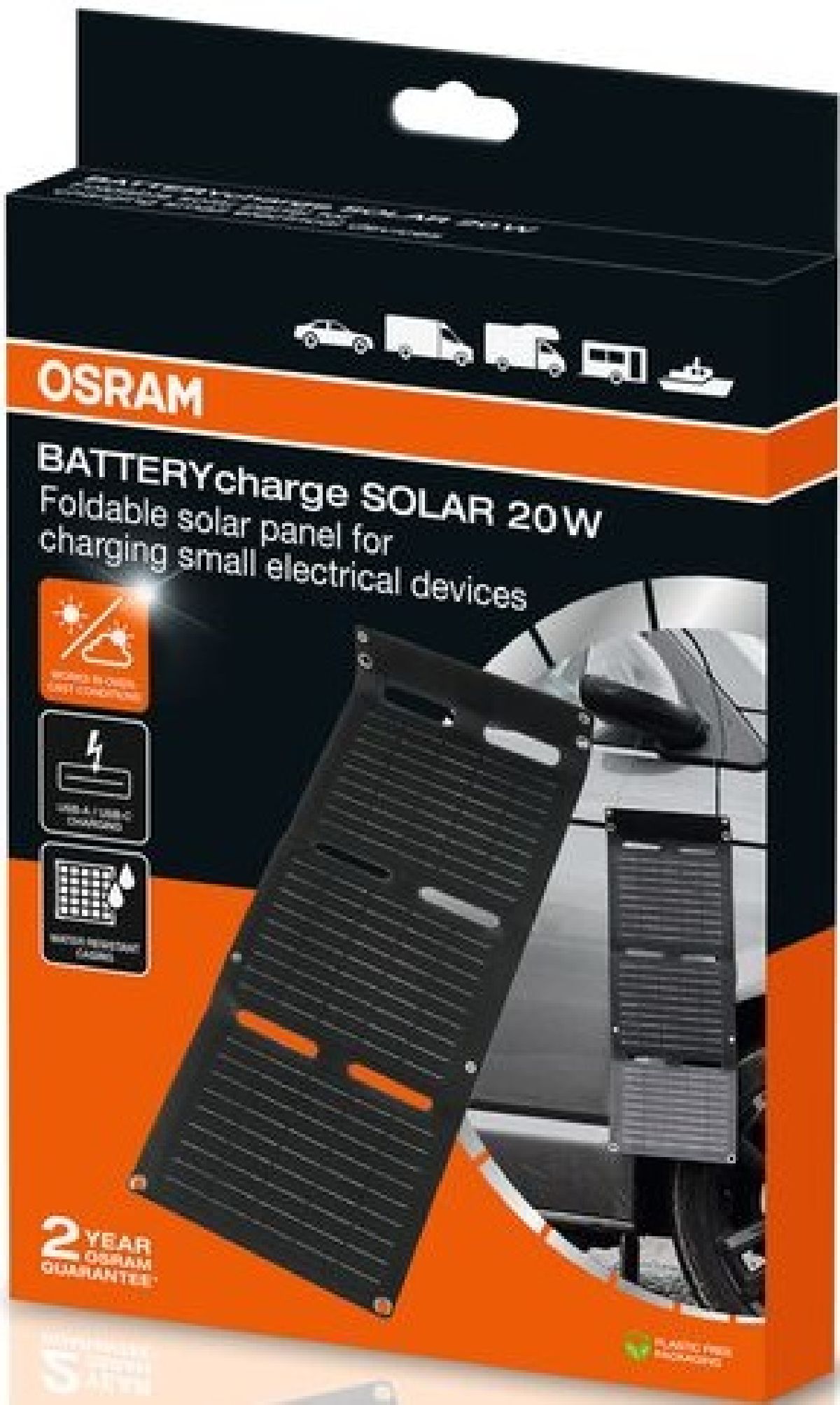 BATTERYcharge SOLAR 20W avec chargeur USB