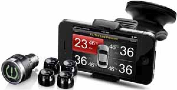 Nachr�stsatz Reifendruckkontrollsystem mit Anzeige �ber Smartphone APP