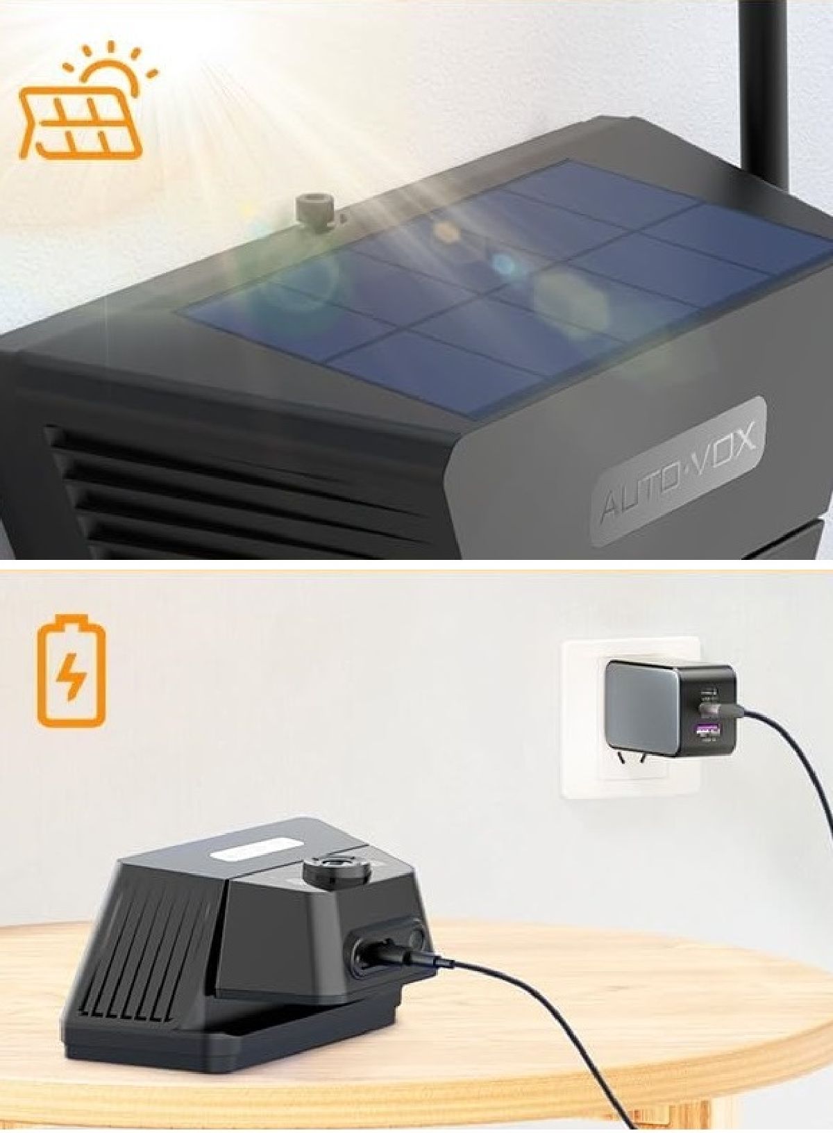 Systme camra de recul solar 7.2