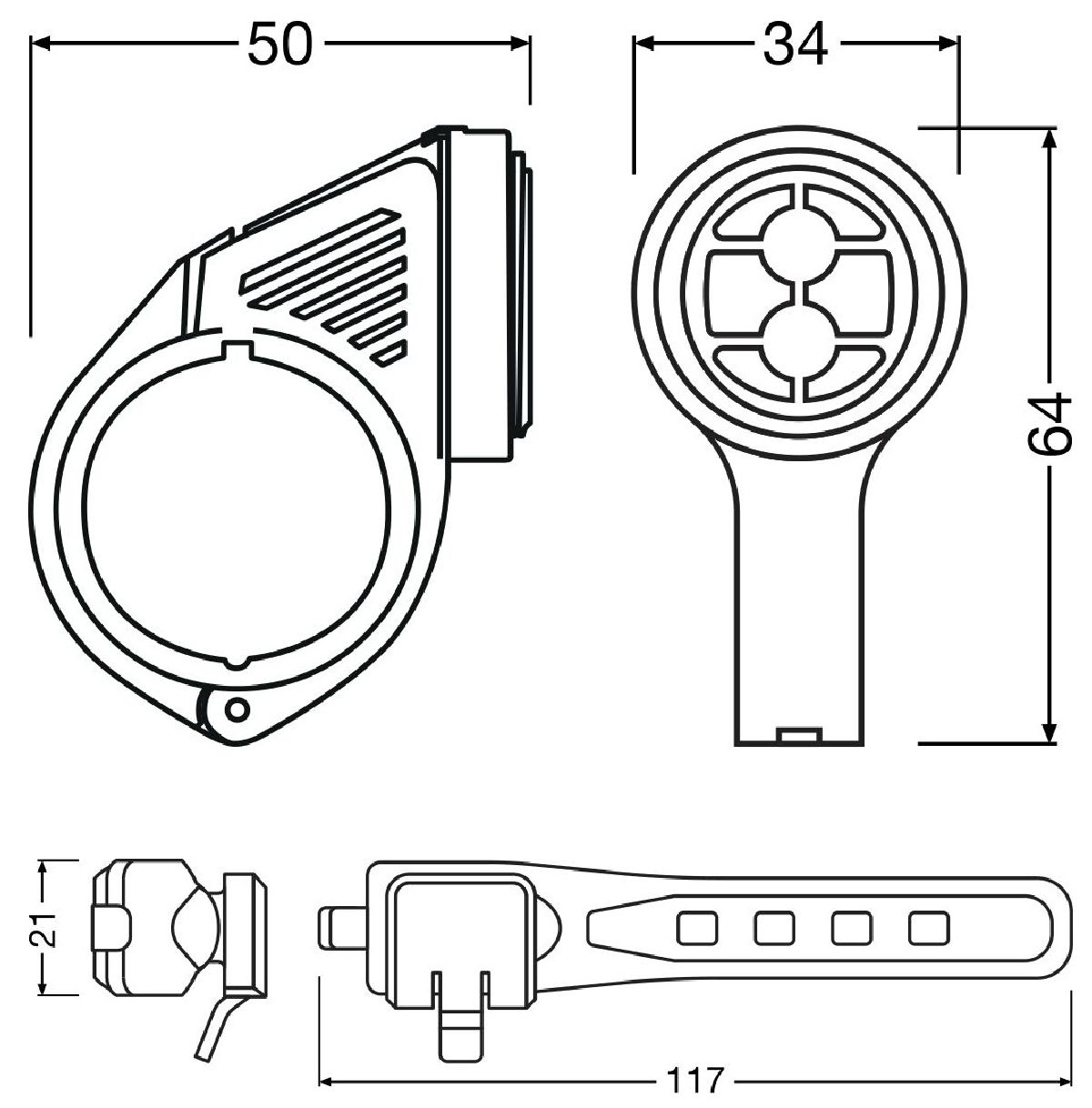 LEDsBIKE ACC101 Fahrradbeleuchtung-Halterung